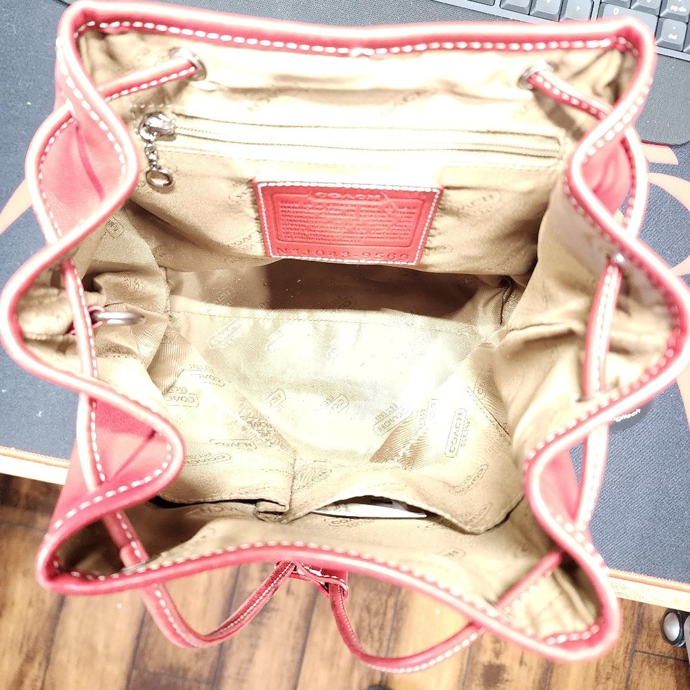 Coach Vintage Backpack Bag 9569 red leather Rare Vintage - Picture 4 of 7